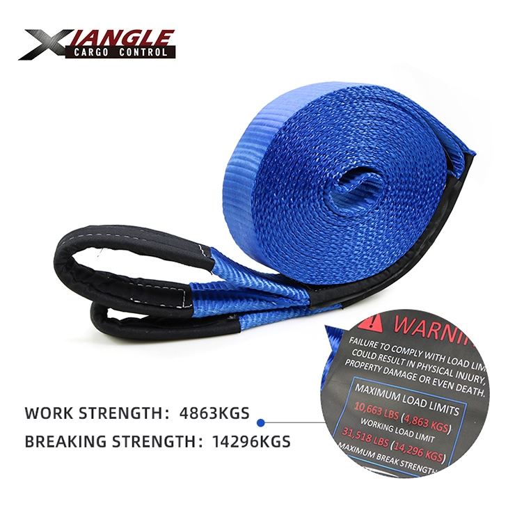 3'' X 30 Ft Tow Strap, Heavy Duty With 30,000lb Capacity-Emergency Towing Rope For Recovery Vehicles (Blue)